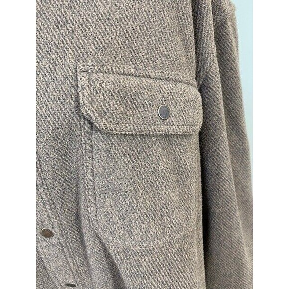 LL Bean Shirt Jacket Sz XL Brown Overshirt Allagash Fleece Shacket Elbow Patches - Picture 3 of 12
